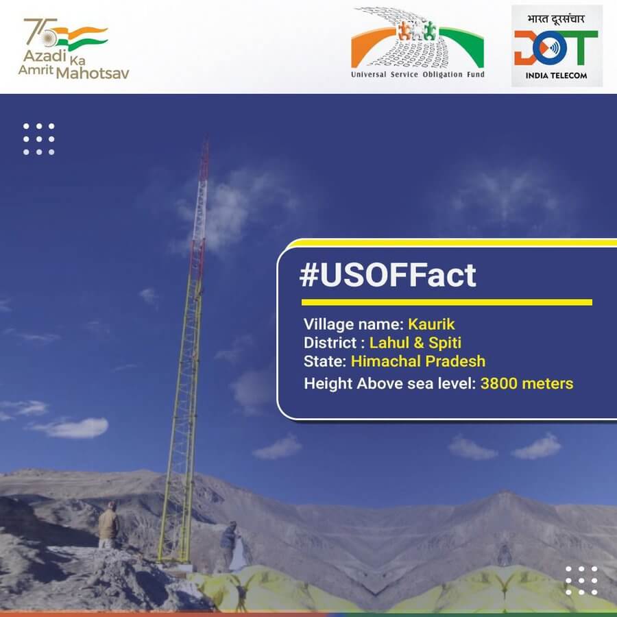 Tourist attraction Lahaul & Spiti get mobile tower