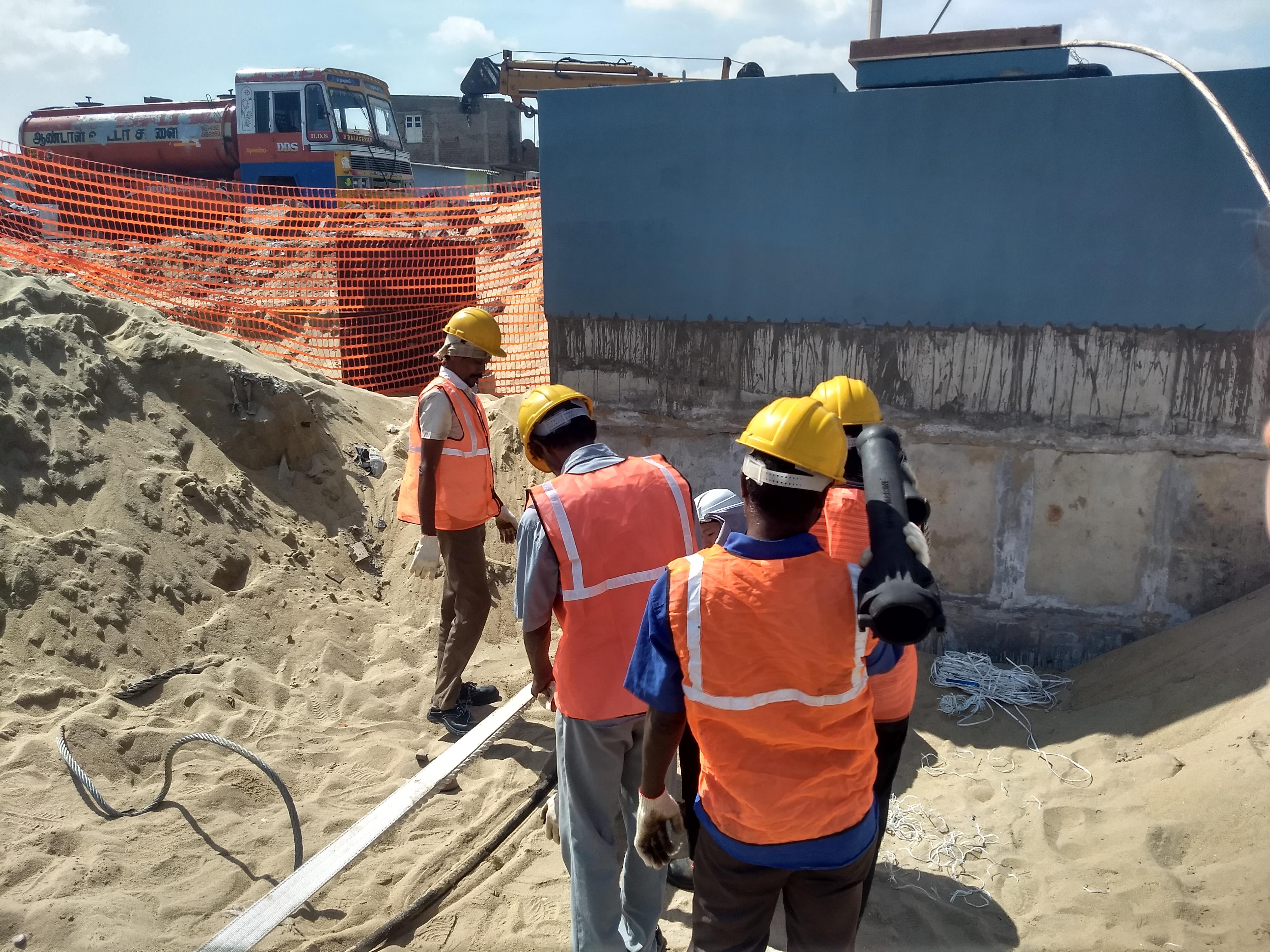 Workers laying Optical Fibre for CANI project